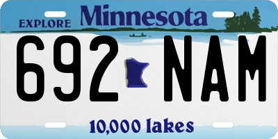 MN license plate 692NAM
