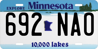 MN license plate 692NAO