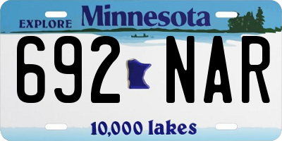 MN license plate 692NAR