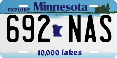 MN license plate 692NAS