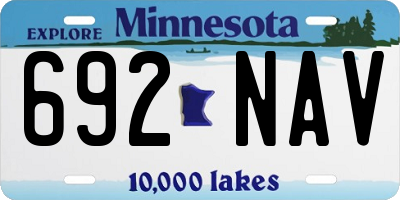 MN license plate 692NAV