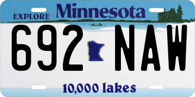 MN license plate 692NAW