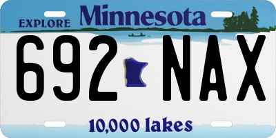 MN license plate 692NAX