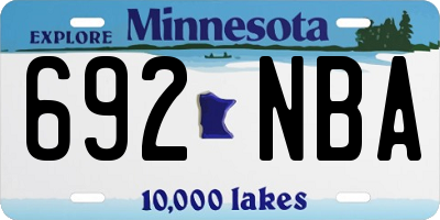 MN license plate 692NBA