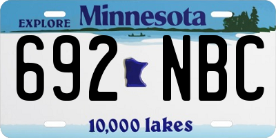 MN license plate 692NBC