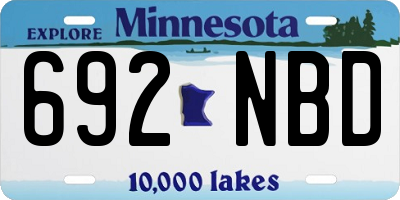 MN license plate 692NBD
