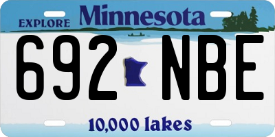 MN license plate 692NBE