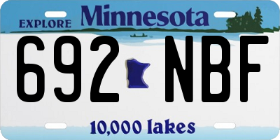 MN license plate 692NBF