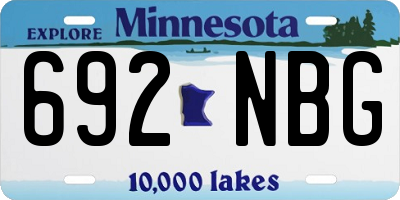 MN license plate 692NBG