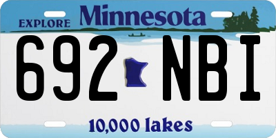 MN license plate 692NBI