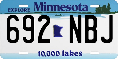MN license plate 692NBJ