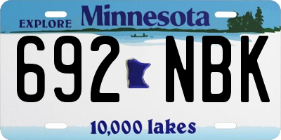 MN license plate 692NBK
