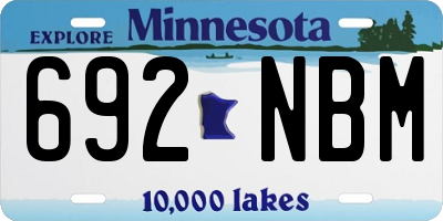 MN license plate 692NBM
