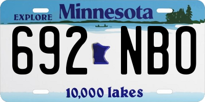MN license plate 692NBO