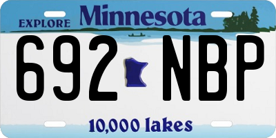 MN license plate 692NBP