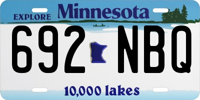 MN license plate 692NBQ