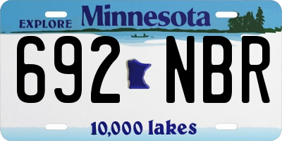 MN license plate 692NBR