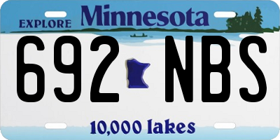 MN license plate 692NBS