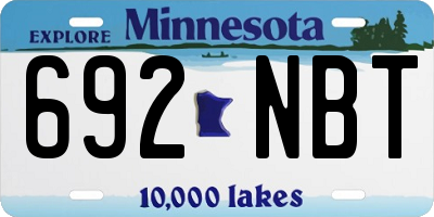 MN license plate 692NBT