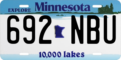 MN license plate 692NBU