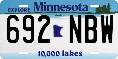 MN license plate 692NBW