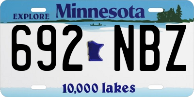 MN license plate 692NBZ