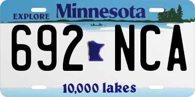 MN license plate 692NCA