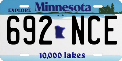 MN license plate 692NCE
