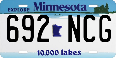 MN license plate 692NCG