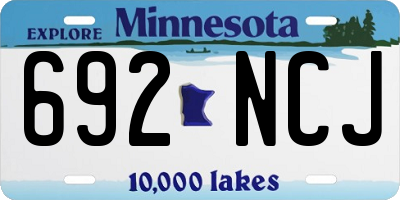 MN license plate 692NCJ