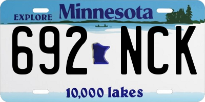 MN license plate 692NCK