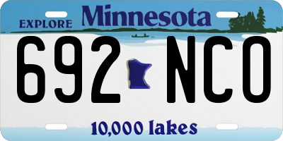 MN license plate 692NCO