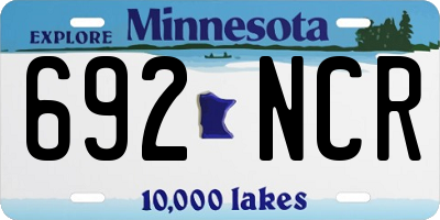 MN license plate 692NCR