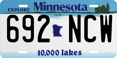 MN license plate 692NCW
