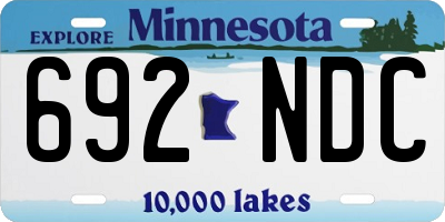 MN license plate 692NDC