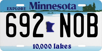 MN license plate 692NOB