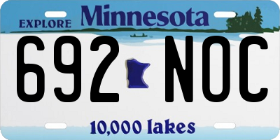 MN license plate 692NOC