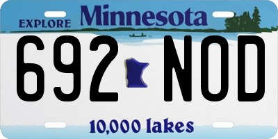 MN license plate 692NOD