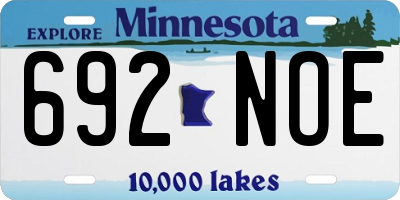MN license plate 692NOE