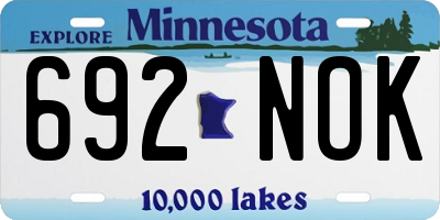 MN license plate 692NOK