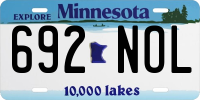 MN license plate 692NOL