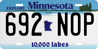 MN license plate 692NOP