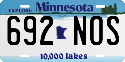 MN license plate 692NOS