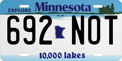 MN license plate 692NOT