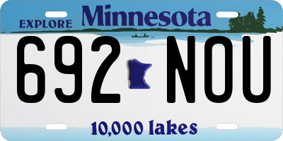 MN license plate 692NOU