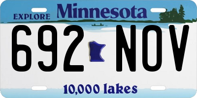 MN license plate 692NOV