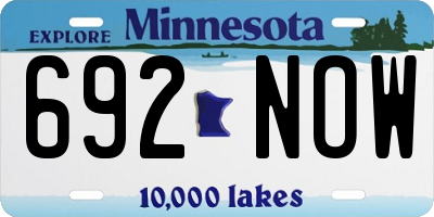 MN license plate 692NOW