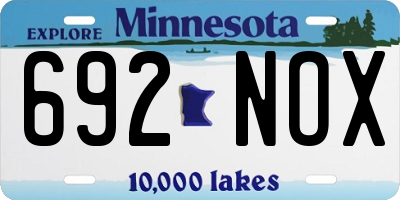 MN license plate 692NOX