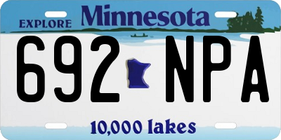 MN license plate 692NPA