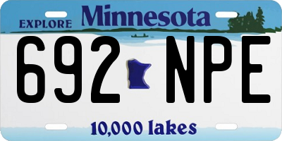 MN license plate 692NPE